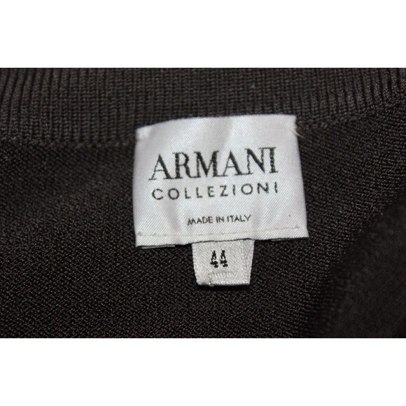 VINTAGE Armani Collezioni Antinea SRL Cut-Out Cardigan Knit Grey Sweater 44 US 8 - Picture 9 of 10